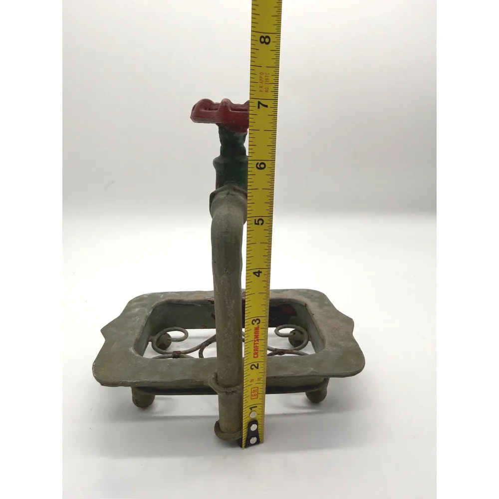 Soap Dish Home Decor OS Gray Industrial Faucet Spigot Rustic Metal Cabin Farm